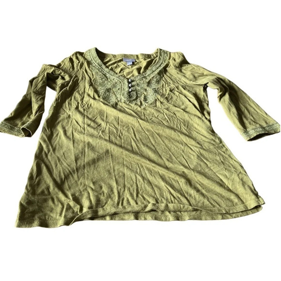 J. Jill green 3/4 length t-shirt, size Small - Picture 1 of 5
